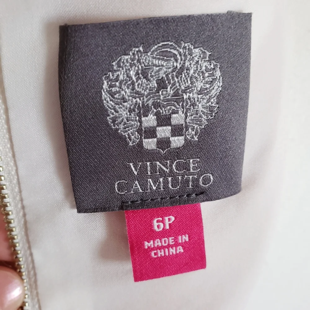 NWOT Vince Camuto Lace Floral Appliqu White A-Line Mini Dress SZ 6 Petite - Picture 7 of 11